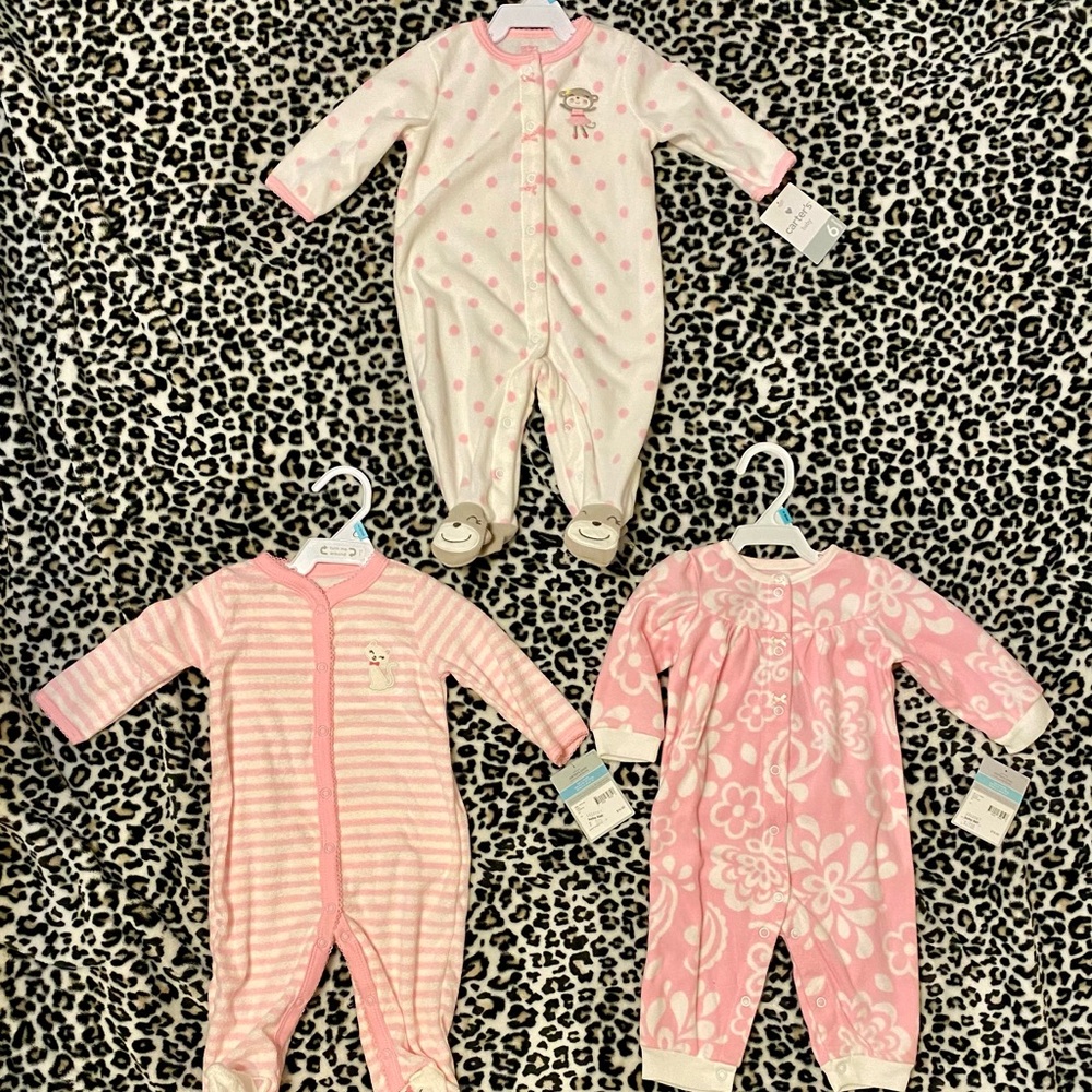 Set of 3 Baby Girl Pajamas
